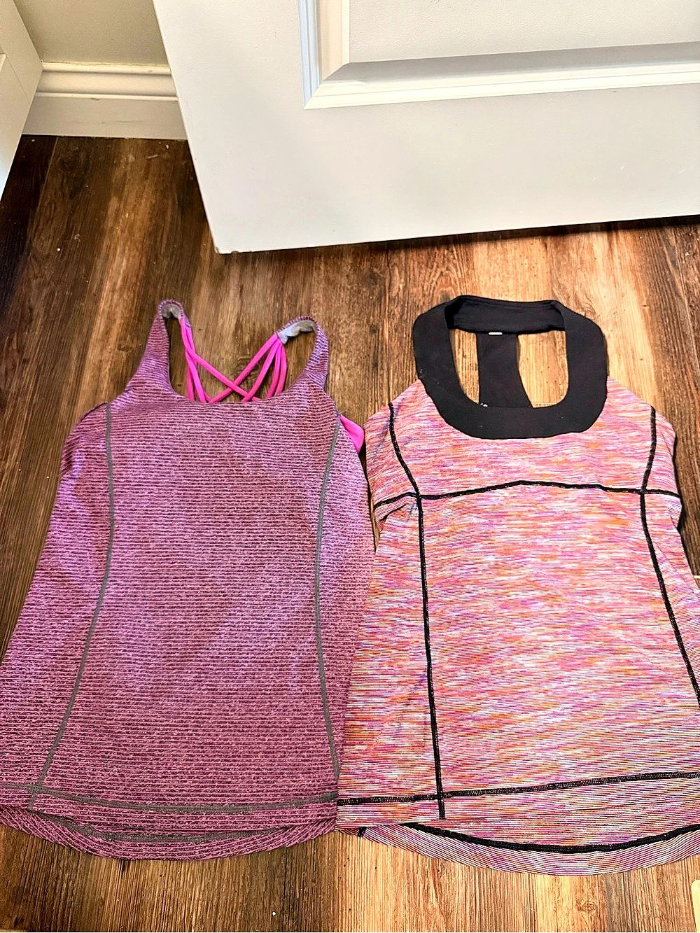 Set of Lululemon Tops, Run Back On Track Tank Pink & Purple Scoop Neck Athletic